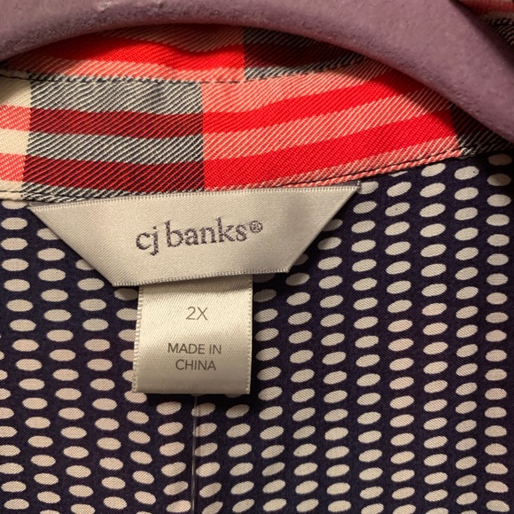 NWT CJ Banks plaid button-down shirt - 2x - Picture 2 of 11